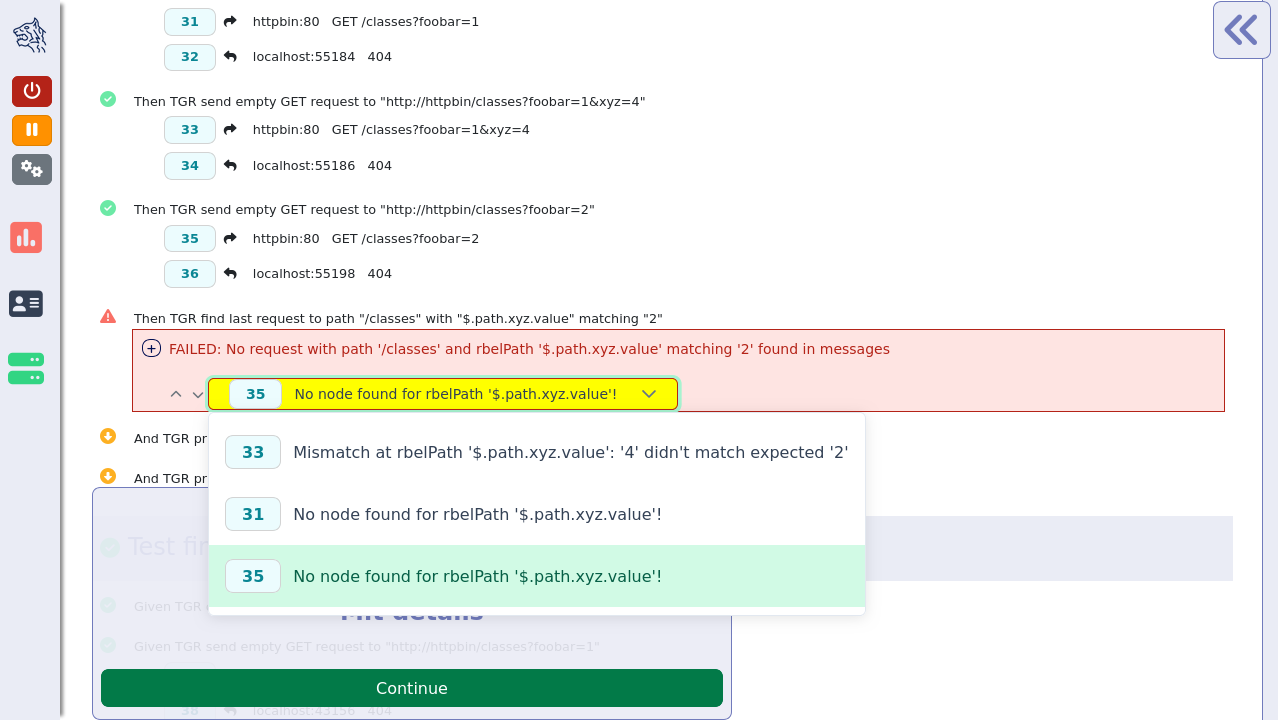 mismatch notes dropdown